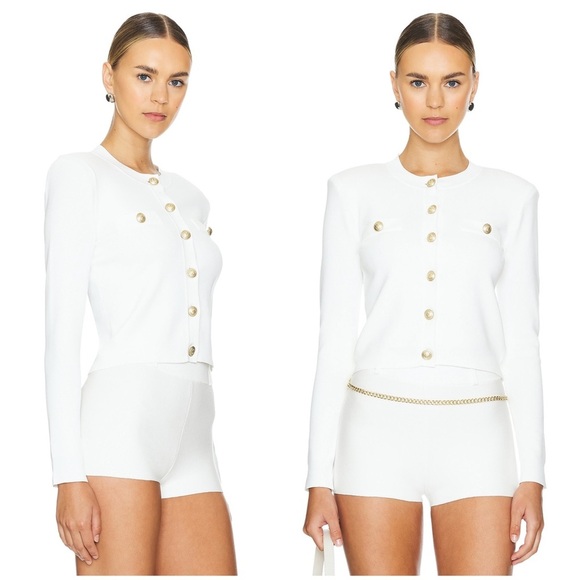 New! L'Agence Cardigan Toulouse in Ivory with Gold Buttons 🤍 XS! Sold Out! - Picture 8 of 16